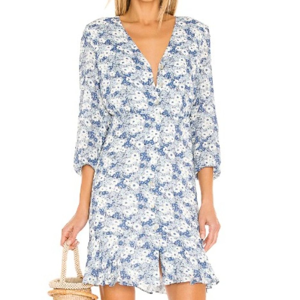 Rails Blue and White Floral Mini Dress